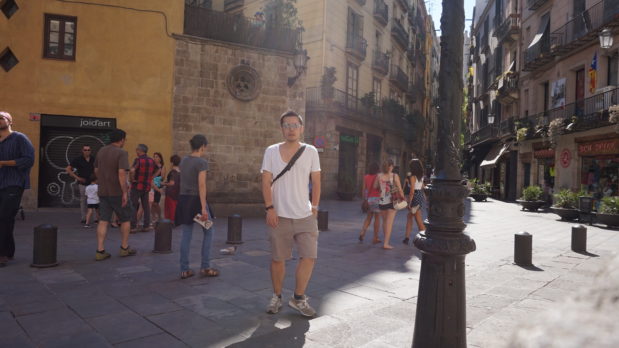 2015年バルセロナ一人旅で自撮りした写真